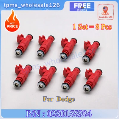 8x 0280155934 燃油喷射器适用于道奇 Ram 1500 Ram 2500 Ram 3500 5.2L 5.9L — 第 1/4 张图片
