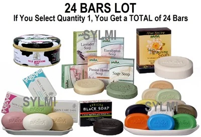 Jabón natural a base de hierbas 24xBars aclarador de piel vegetariano blanqueador neem/Karité/Cacao Foto 1 de 3