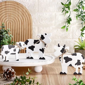 3 Pcs Farmhouse Cow Table Decor Christmas Cow Tiered Tray Decor Farmhouse Tablet - Picture 1 of 12