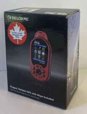 DeLorme Earthmate PN-60 Red Black Color Display Portable GPS Navigator - Image 1 of 4