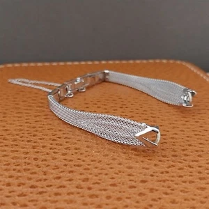 White Gold-Filled Mesh Ladies Sears Tradition Champion 1960s Vintage Watch Band - Picture 1 of 9