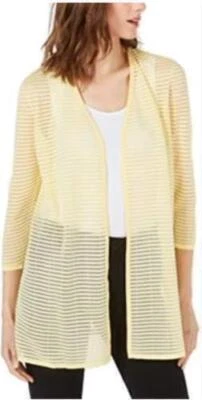 Кардиган Alfani Open Illusion прозрачная полоса желтый размер XL НОВЫЙ С ЯРЛЫКАМИ N111 - Изображение 1 из 3