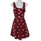 Folter Red Sleeveless Dress Scottie & Westie Dog Print Made in USA Sm/Med