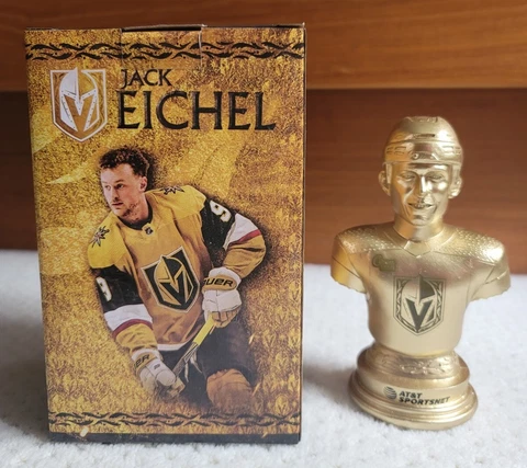 NIB JACK EICHEL Las Vegas Golden Knights 'Golden Age' SGA Figure/Bobblehead Bust Cover