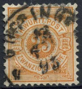 Wurttemberg 1890-4 SG#130, 25pf Orange Used #E17411 - Picture 1 of 1