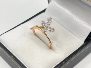 18ct Rose Gold 10pt Diamond Butterfly Ring. Goldmine Jewellers. - Picture 1 of 8