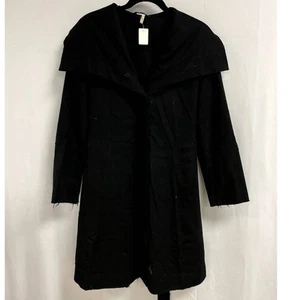 GIORGIO ARMANI NEW Vintage Black Cape Collar Overcoat Jacket Tie Back Size 40 - Picture 1 of 12