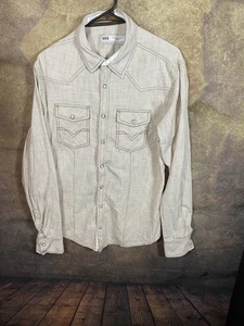 BKE Pearl Snap Shirt Men’s L Large Athletic Fit Cowboy Western Rancher  - Picture 1 of 9