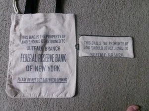 Two Vintage Buffalo NY Branch Federal Reserve Bank Bags - Bild 1 von 6