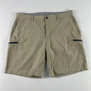 Tommy Bahama Chip Shot Herrenshorts 38 hellbraun Performance Reißverschlusstasche Golf 9" Schrittlänge - Bild 1 von 10