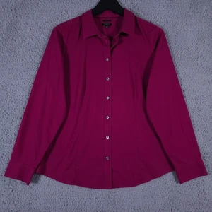 Talbots Shirt Womens 12P Pink Non Iron Long Sleeve Button Up Casual Office FLAW - Picture 1 of 10