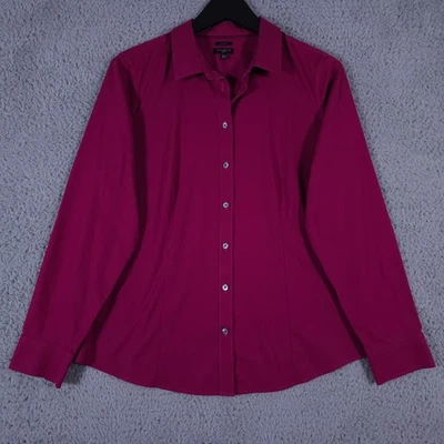 Talbots Shirt Womens 12P Pink Non Iron Long Sleeve Button Up Casual Office FLAW - Image 1 of 4