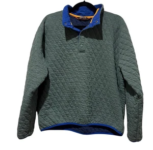 Orvis Pullover Felpa Uomo Trapuntata 1/4 Snap Blu E Verde Tg L - Foto 1 di 9