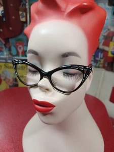 True VTG Mid-century 1950s 1960s Liberty Cat Eye Eyeglasses Glasses Frames MCM - Picture 1 of 21