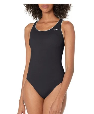 Maiô feminino Nike padrão sólido Powerback peça única - Imagem 1 de 4