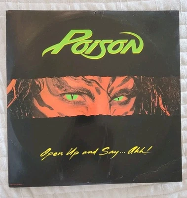 Poison "Open Up and Say..Ahh!" Vinyl 1988 Capitol R173989 VG+ Ultrasonicly Clean - Image 1 of 4