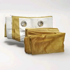 John Lewis Velvet Curtains Pair Lined Eyelet - Gold W167 x Drop 137cm (£120rrp) - Picture 1 of 4