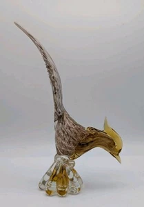 Murano Art Glass Rooster Gold Fleck Controlled Bubble 11.5 In Tall - Picture 1 of 9