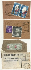 1900/72  3 St ANDREWS PARCEL POST PIECES INCL LABEL WITH PAIR 2d JUBILEE STAMPS - Picture 1 of 1