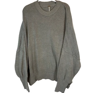 Free People Easy Street Sweater Womens L Gray Easy Street Tunic Oversized Knit - Picture 1 of 13