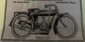 RARA rivista 1916 pubblicità natalizia per biciclette indiane di Hendee Mfg. 4,5” x7,25” - Foto 1 di 6