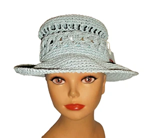 NWT Nordstrom Blue Water Adjustable & Packable Vented Straw Hat - Picture 1 of 5