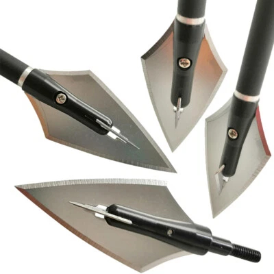 Archery Arrowheads Blade Broadheads Screw-in Points Tips Target Hunting Shooting - Image 1 of 4