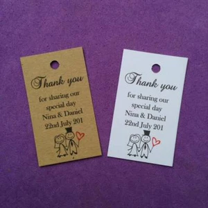 20 x Personalised Wedding Favour Tags Cute Couple, Hen, Gift Tags, Thank you - Picture 1 of 1