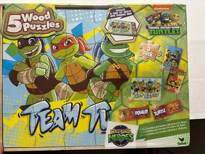 Nickelodeon Teenage Mutant Ninja Turtles Wooden Puzzles (Set of 5), Sealed - Picture 1 of 9