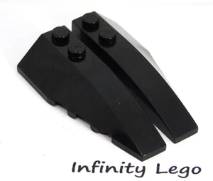 LEGO Black Wedge 2x6 Double Right & Left Slope (41747 41748) 2 Pair 4 Pieces - Picture 1 of 1
