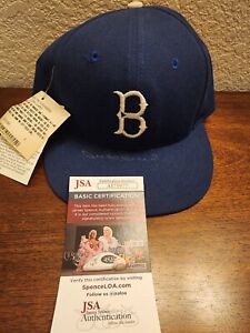 Duke Snider Autographed Brooklyn Dodgers Cooperstown Roman Baseball Hat JSA cert