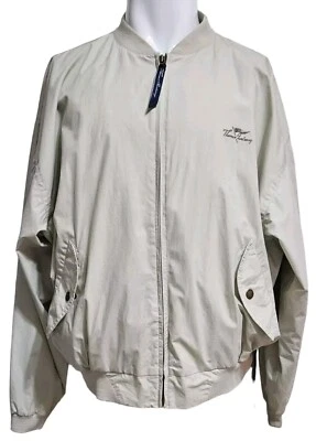 THOMAS BURBERRY Chaqueta de Algodón con Cremallera Original Rara De Colección Para Hombre, Marfil XXL Foto 1 de 4