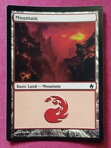 Magic The Gathering PDS FIRE AND LIGHTNING FOIL MOUNTAIN 32 land card MTG - Picture 1 of 2