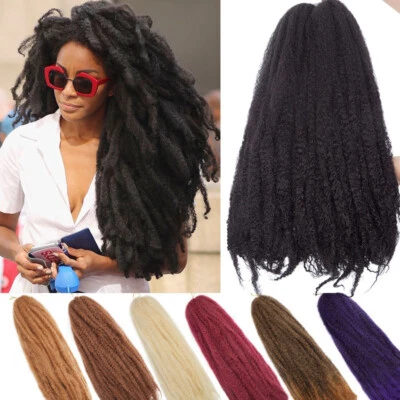 18" 100g Afro Natural Kinky Twist Braiding Marley Braids Hair Crochet Extensions - Image 1 of 4