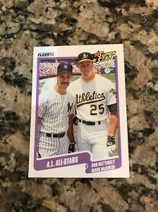 Don Mattingly Mark McGwire All Stars 1990 Fleer Baseball Card Number 638 - Picture 1 of 2