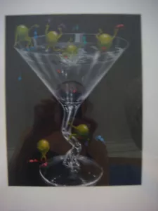 Michael Godard Olives Gone WildPoster 17" X 14" matted & framed - Picture 1 of 3