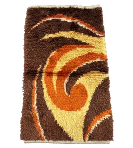Alfombra Afghan Shag 2'4 x 4'2 pies - Alfombra moderna de lana de pelo largo alfombra de estilo retro - Imagen 1 de 9