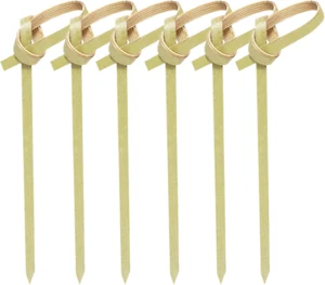 300PCS 4 Inch Bamboo Cocktail Picks, Bamboo Knot Picks, Cocktail Skewers, Bamboo - Picture 1 of 8