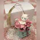 Lenox 1998 Holiday Mischief White Cat In A Green Box Ornament Christmas