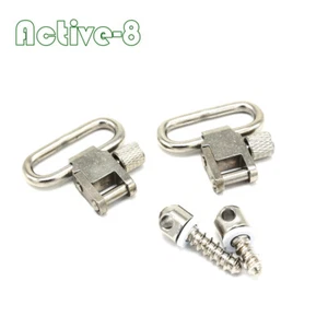 Silver Sling Swivels Set 1.0Inch Sling Swivels with Screws Studs For Rifle Sling - Picture 1 of 5