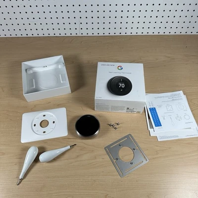 Google Nest Learning Thermostat 3rd Generation A0013 Silver - Image 1 of 4