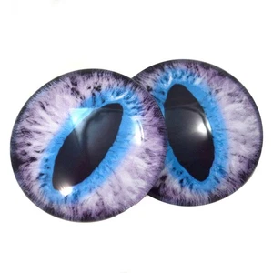 40mm Big Glass Purple and Blue Cat Eyes Or Dragon Eyes Cabochons for Fantasy ... - Picture 1 of 5