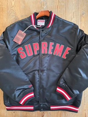 Chaqueta Universitaria Supreme Talla XL Para Hombre Satén Mitchell & Ness Dream Team Negra SS21 Foto 1 de 4