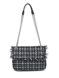 Urban Expressions Black & White Margery Crossbody Bag - Picture 1 of 15