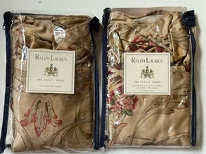 NEW! PAIR Rare RALPH LAUREN *Guinevere STANDARD PILLOW SHAMS Medieval Floral - Picture 1 of 9