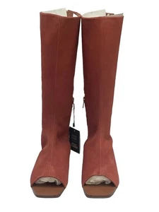 Botas hasta la rodilla Zara de cuero gamuza punta abierta tacón bajo talla UK 3 4 5 PRECIO DE VENTA SUGERIDO POR EL FABRICANTE 79,99 £ - Imagen 1 de 10
