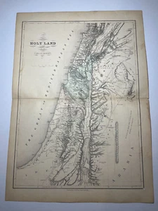 1862 Map of the Holy Land in the Time of Christ fm Bible Atlas SEE DESCRIPTION - Picture 1 of 6