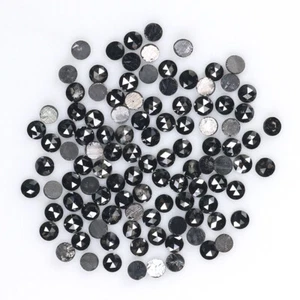 2.54 CT Natural Loose Round Rose Cut Diamond 1.80 MM Black Color Diamond LQ1869 - Picture 1 of 8