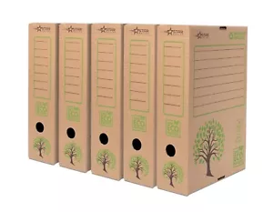 A4 Eco Archiving Box, Brown, Pack of 5 - Picture 1 of 7