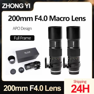 Zhongyi 200mm F4.0 Full Frame APO Macro Lens for E/EF/RF/Z/F/X/GFX/XCD/L-Mount  - Image 1 of 4